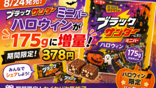 【8/24発売】ブラックサンダーミニバー ハロウィンが175gに増量！期間限定・378円
