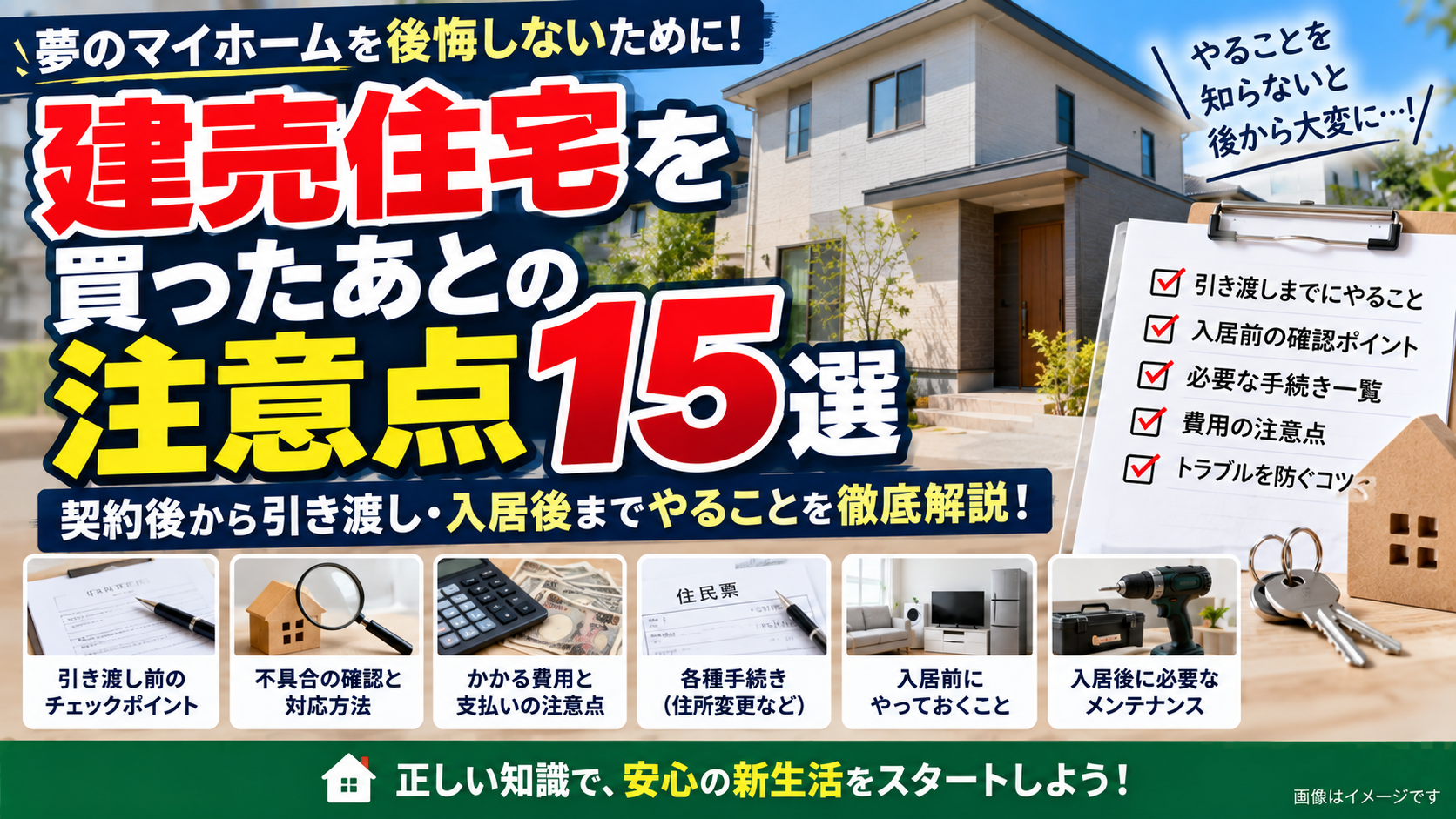 建売住宅を買ったあとの注意点15選｜契約後から引き渡し・入居後までにやること