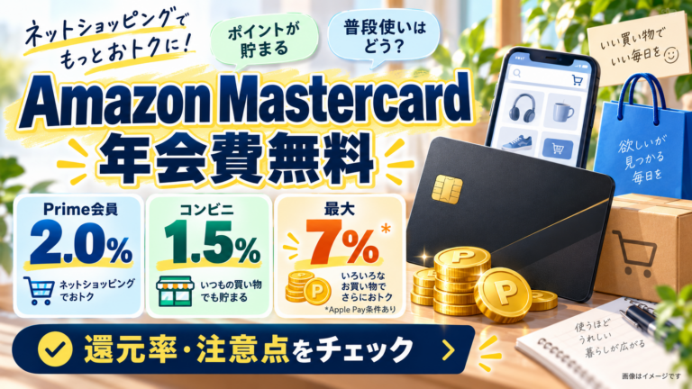 Amazon Mastercardは年会費無料！Prime会員2％・コンビニ最大7％は得？還元率・注意点を徹底解説【2026年9月】