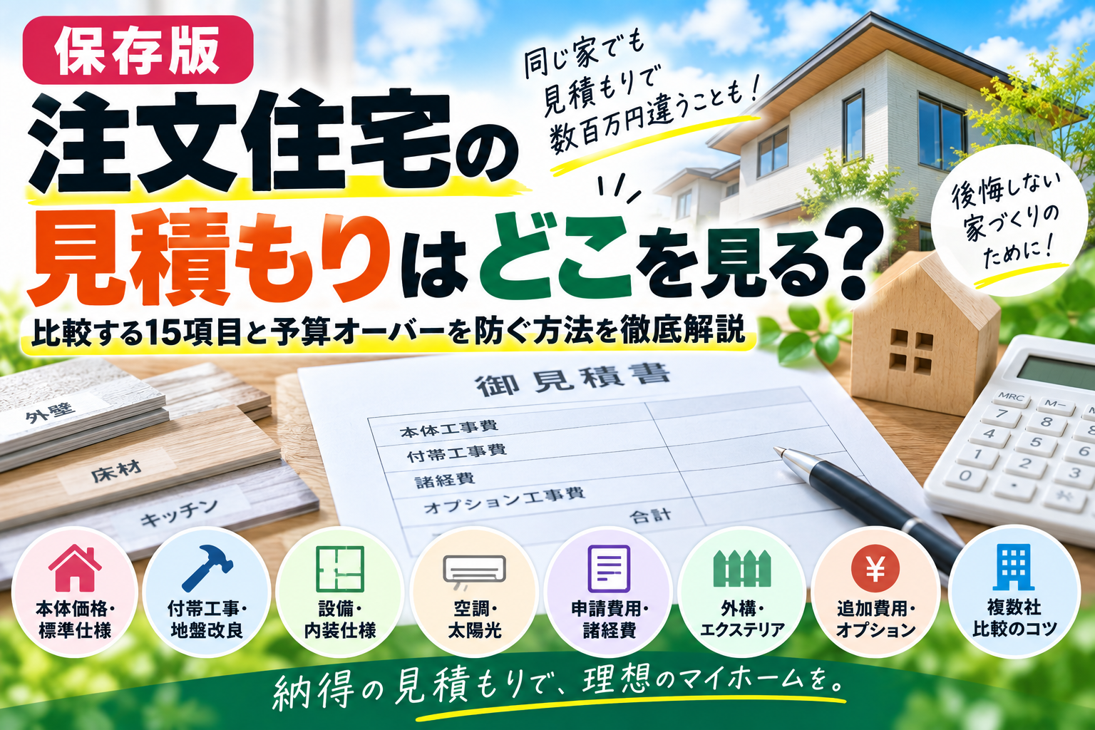 【保存版】ハウスメーカーの選び方20項目｜価格・断熱・耐震・保証・営業担当まで徹底比較