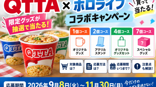 QTTA×ホロライブキャンペーン2026｜1・2・4・7個、応募コースを比較