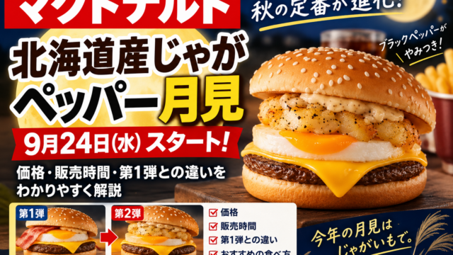 マック北海道産じゃがペッパー月見はいつから？570円〜・第1弾との違い