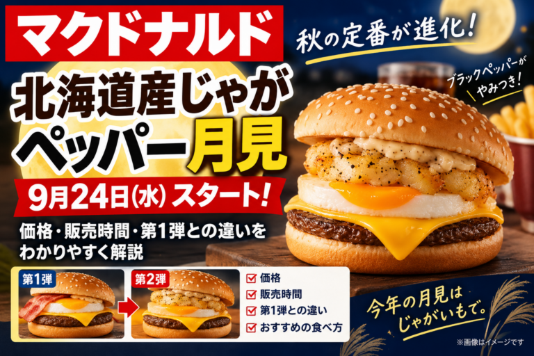 マック北海道産じゃがペッパー月見はいつから?570円〜・第1弾との違い