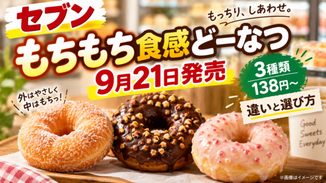 セブンのもちもち食感どーなつはいつから？3種類・138円〜の違いと選び方