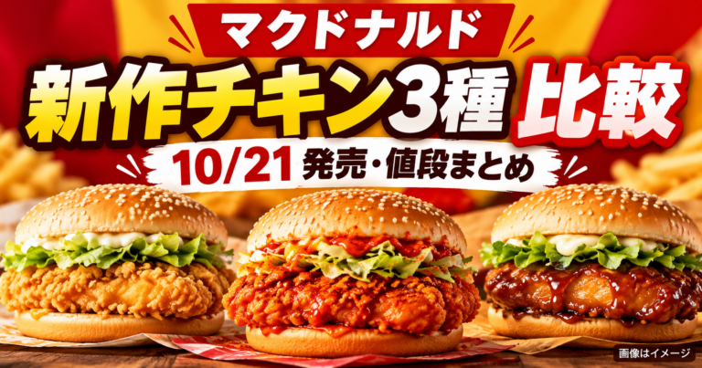【マクドナルド新作10/21】ザクザクジューシーマック3種の違い・値段・ひるまック650円を比較