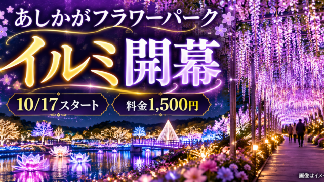 【あしかがフラワーパーク2026】イルミ10/17開幕！料金1,500円・点灯時間と昼夜入替の注意