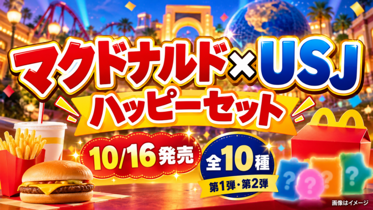 【マック×USJ】ハッピーセット10/16発売！全10種・第1弾と第2弾・1500円応募キャンペーンの違い